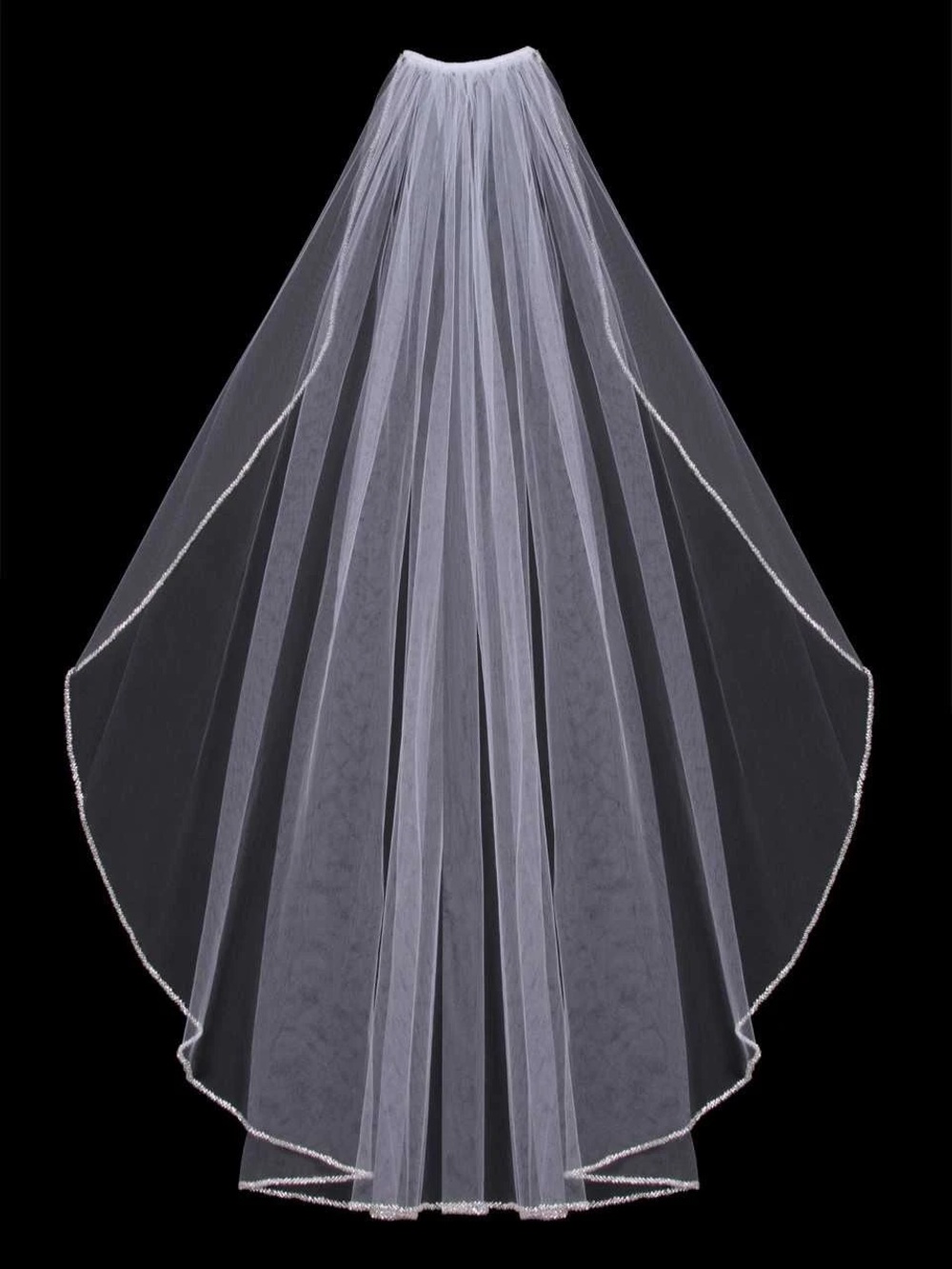 enVogue Bridal V303SF Ivory Silver Beaded Fingertip Wedding Veil